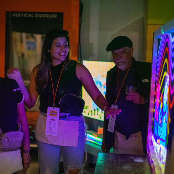 Two People Looking at an Exhibit During Ungala