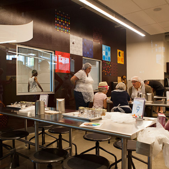 Child Enjoying Hersheys Lab With Grandparents