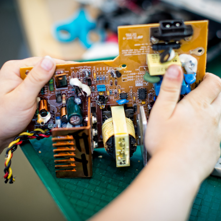 Closeup Of Circuit Board From Electronic Device