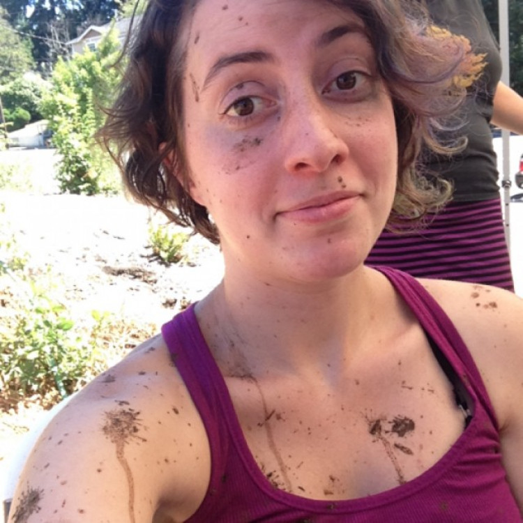 Photo Of Jess Graff Covered In Mud